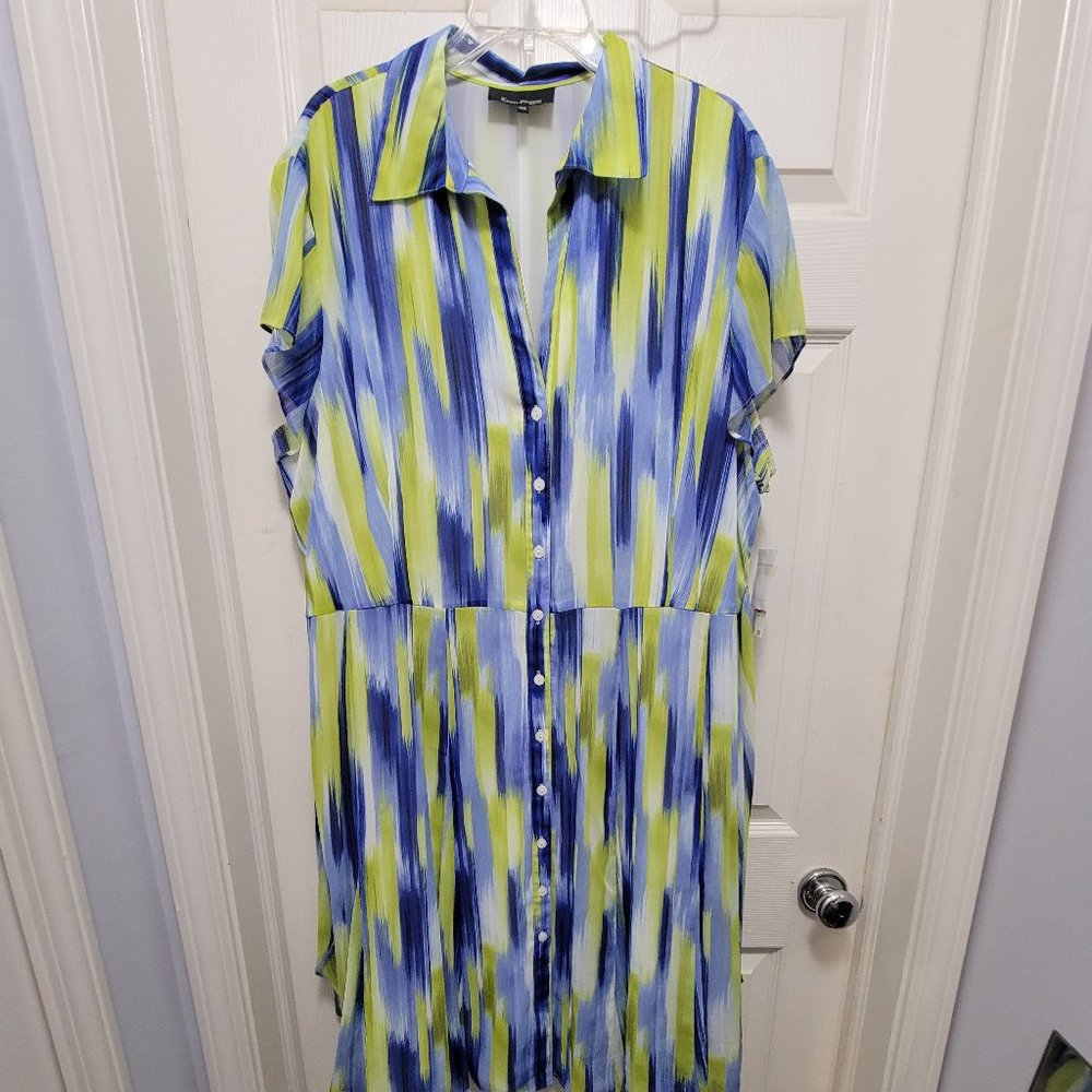Evan-Picone Front Button/TIe Back Womans Dress Size 24W